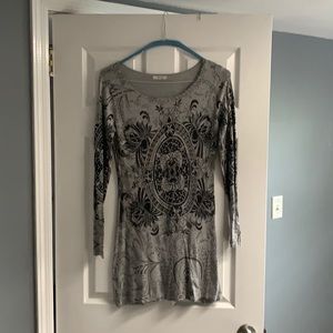 Grey and black sweater and or dress , wears great either way.